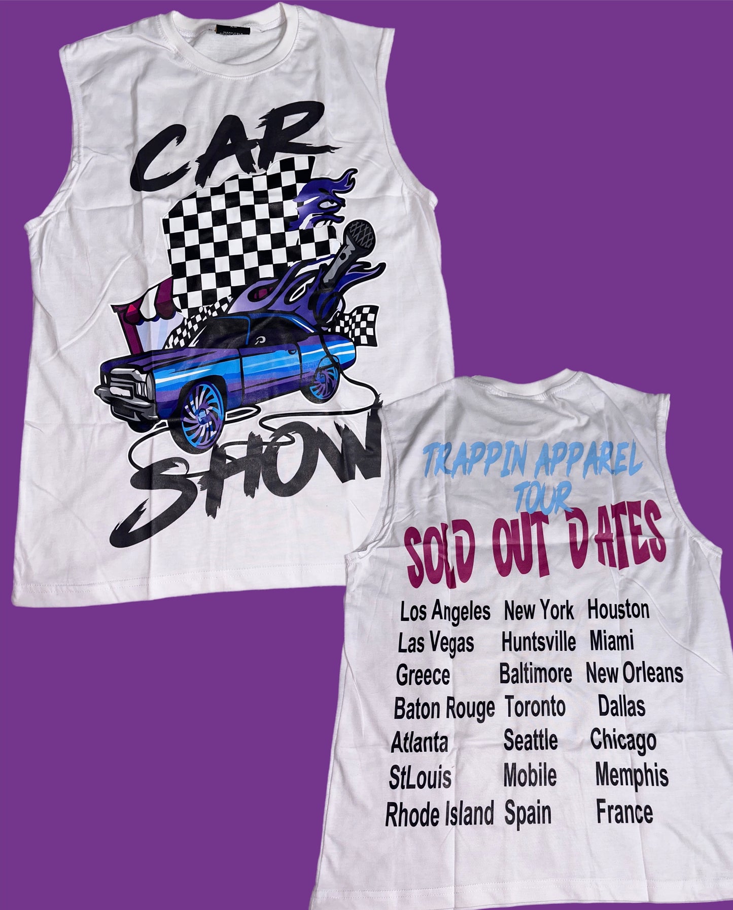 Car show sleeveless tees