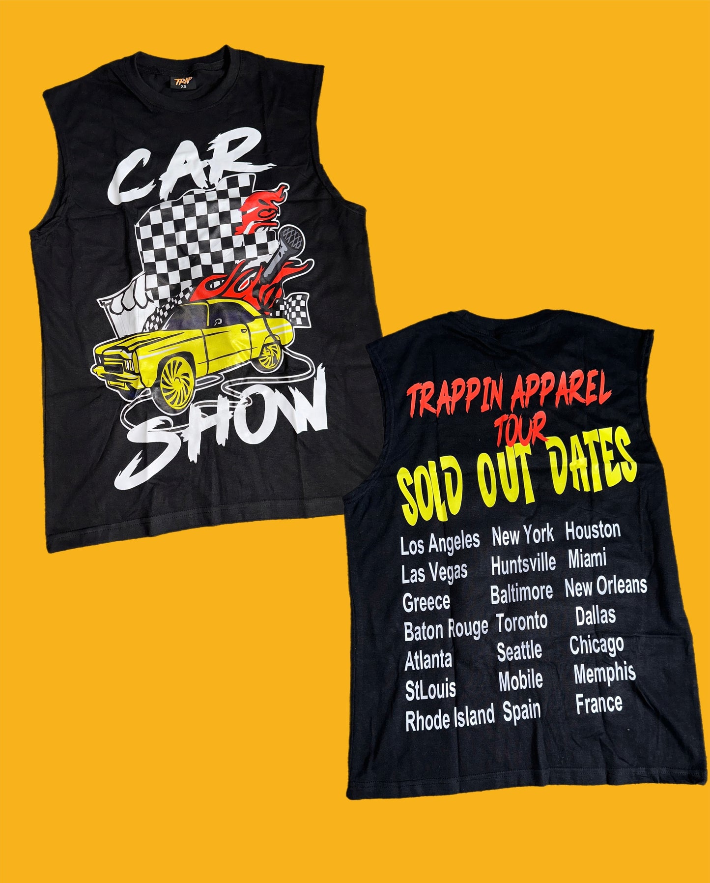 Car show sleeveless tees